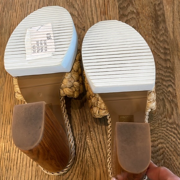 Chic Chemin by Gia Maccagno Marielle Natural Raffia Shoes Size 39 - Picture 5 of 8